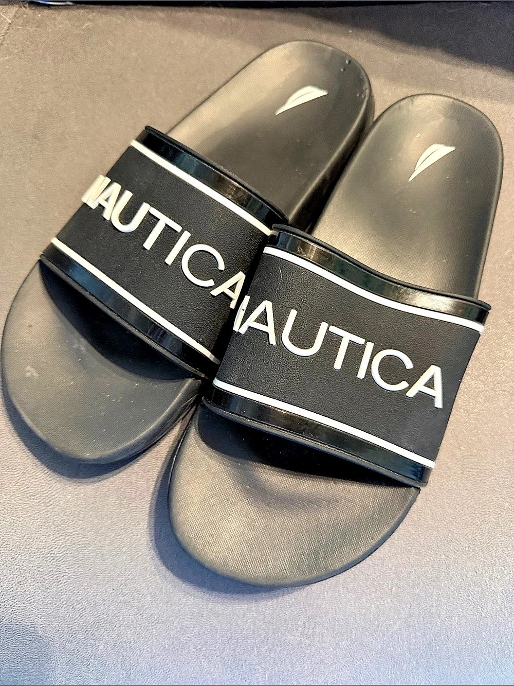 Nautica Men's Logo Slide Sandal Black US 10